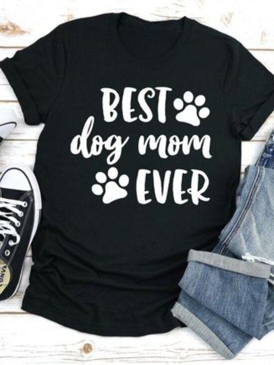 Tops - Best Dog Mom Ever, Dog Mom T Shirt, Best Dog Mom, Pet Mom, Dog Lover Shirt